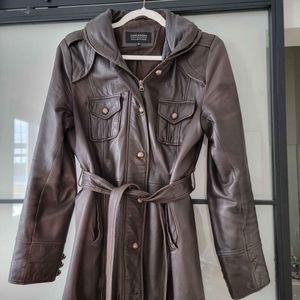 Coraggio Size 6 Brown Leather Jacket